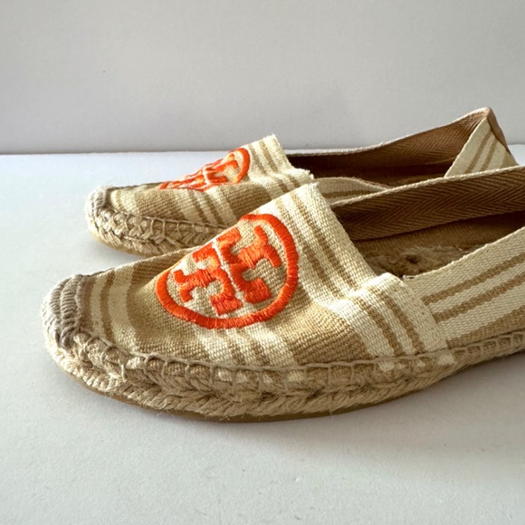 Tory Burch Tan and Orange Espadrilles NWOT - Picture 7 of 10